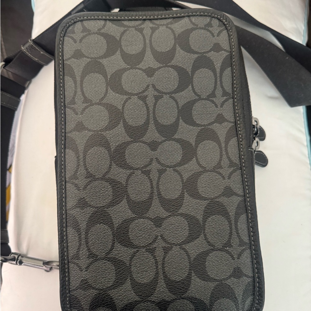 Coach Black Belt Bag with Signature Pattern